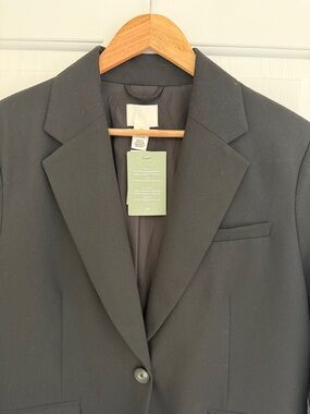 H&M Black Single-Button Notch Lapel Blazer